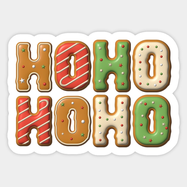 Ho Ho Ho Christmas Cookie Lettering Design Sticker by DreStudico